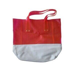 EUC Victorias Secret Large Clear Pink And White Tote Bag Weekender Purse